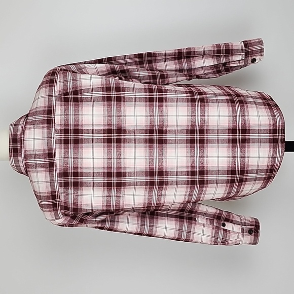TILLEY Women's Pink Plaid Flannel Cotton Button  Down Shirt Front Pockets Sz M - Picture 2 of 13